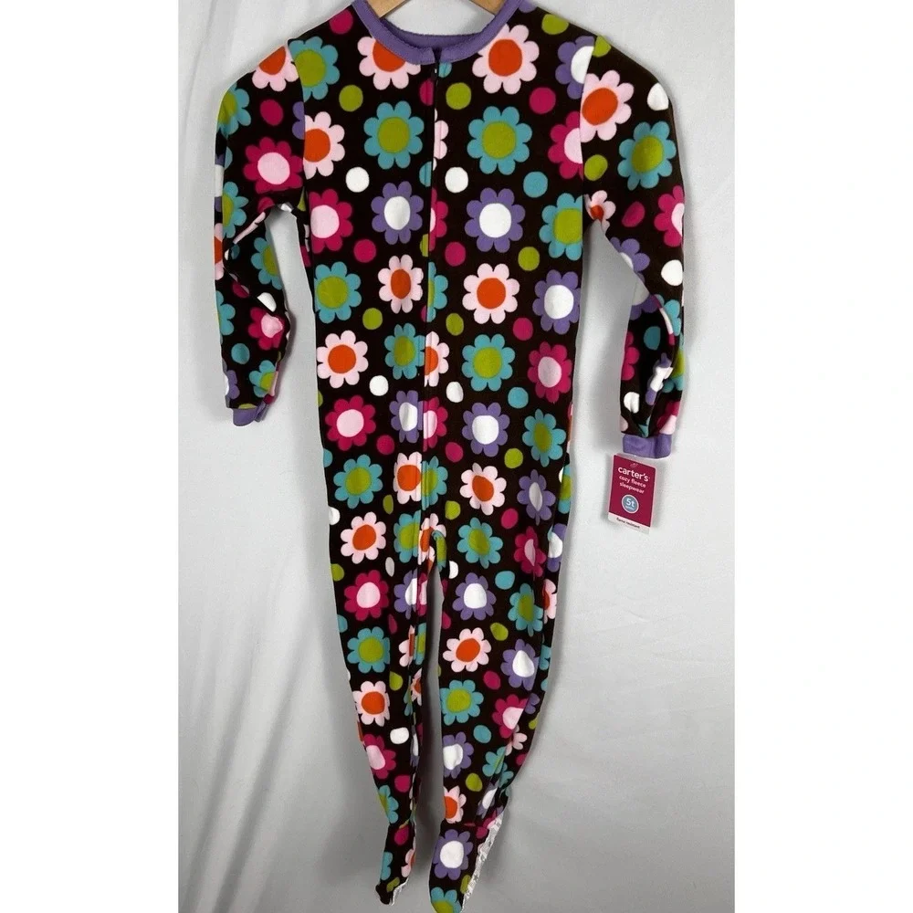 Carter's Girls Footed Flannel Pajamas Size 5T